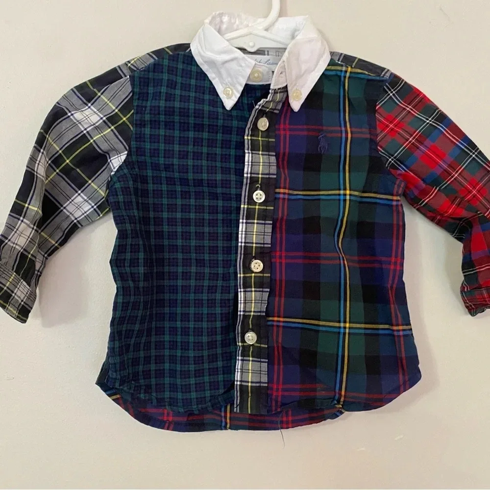 Ralph Lauren Long Sleeve Madras Tartan Button Down Shirt